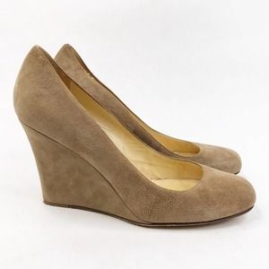 Kate Spade Taupe Tan Wedge Heels